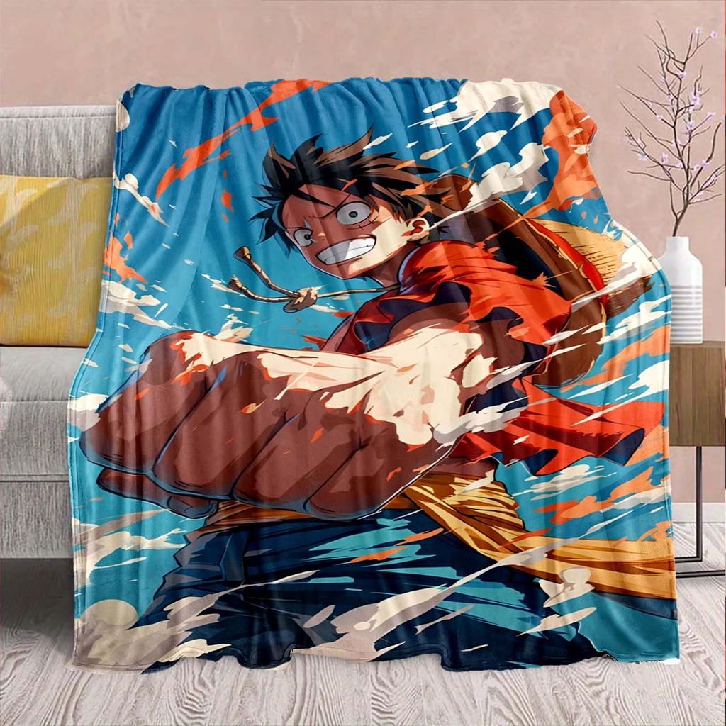 One Piece Anime Flaneldecke - Weich Warm Perfekt für Sofa, Bettwäsche Camping Reisen Büro Heimdekoration -QJY