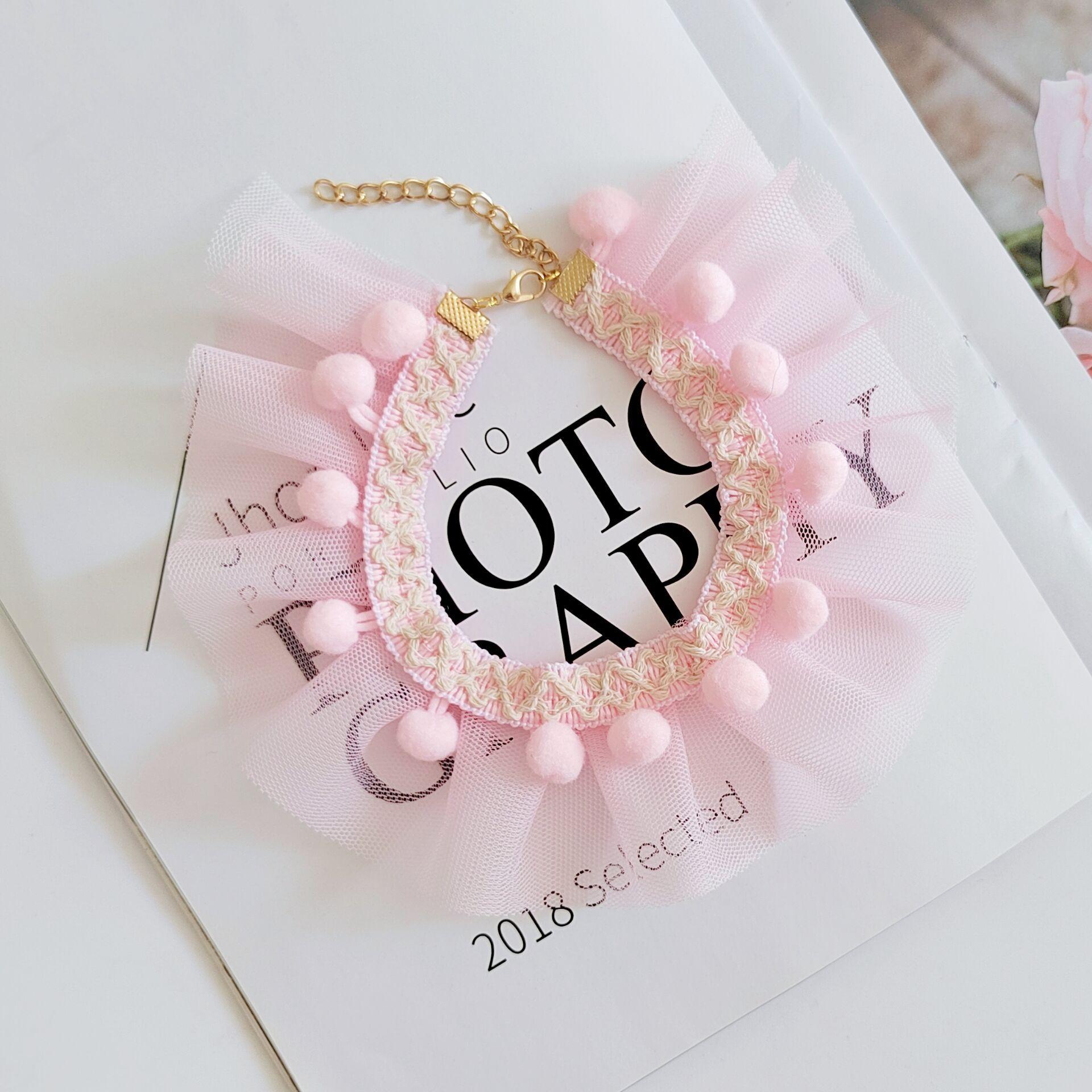 

Декоративный ошейник для кошки, Сетчатый шарф-ошейник для питомца, Кружевной шарф для маленькой собаки S size 15-22cm