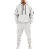 Men's Winter Fleece Multi-pocket Zipper Sweatshirt Suit Personalized Casual Hoodie Suit