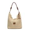 Holiday Style Woven Bag Women's Summer New Fashion Hollow Knitted Shoulder Bag Large-capacity Commuter Tote Bag