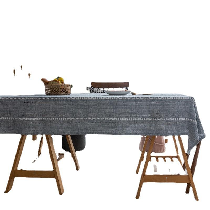 Polyester Jacquard Hollow Braid Lines Geometric Rectangle Dining Table Cloth Tablecloth Coffee Table Cover