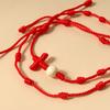 2 Pcs/Set for Cross 7 Knots Red String Braided Bracelet Kabbalah Wristband Brace