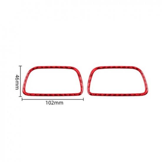 Red Carbon Fiber Interior Demister Vent Cover Trim For Honda CRV CR-V 2012-2016
