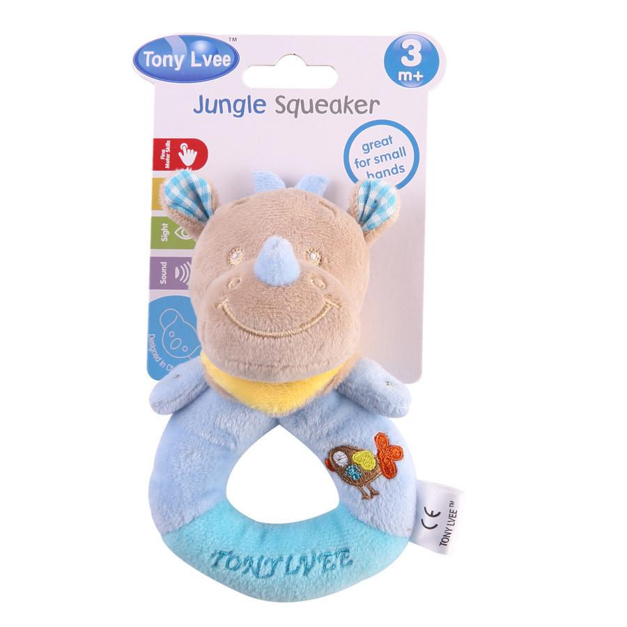 Baby Soft Plush Rattle Toy With Dog Hedgehog Rhinoceros Design For Newborns And Toddlers