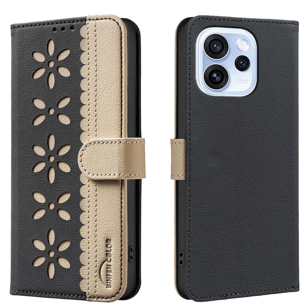 For Oppo Reno15 F 5G Leather Case BINFEN COLOR BF36 Floral Pattern Phone Cover RFID Blocking Wallet Stand
