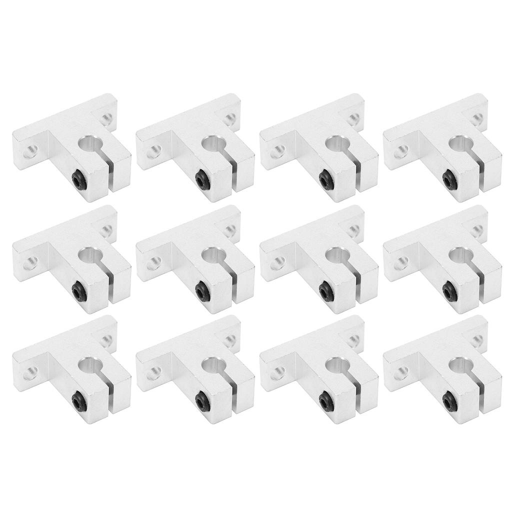 12Pcs Linear Motion Rail Support Aluminium Alloy Shaft Clamping Rod Set Kit for 3D Printer