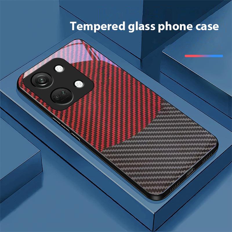 Dwukolorowe paski dla OnePlus Nord 3 5 6T 7 Pro 8 12 10T Reno8 Lite 5G 10R Nord N30 Twarda obudowa Szkło hartowane Etui na telefon Czarny