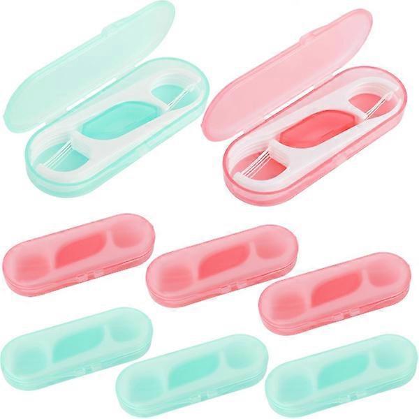 Portable Dental Floss Holder Case, 6 Travel Packs of Dental Floss with 60 Small Dental Floss Holders Toothpick Dispenser