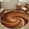 2D Canyon Gorge Round Rug Blue Water Pool Deep Valley Visual Illusion Area Rug Non-Slip Living Room Decorative Circle Carpet
