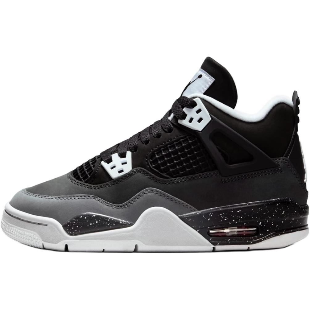 Nové Jordan Air Jordan 4 protiskluzové proti okopu vysoké dětské basketbalové boty černé unisex