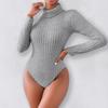 Women's Long Sleeve High Neck Bodysuit Fall Slim Fit Ribbed Knit Sweater Tops Sexy Bodycon Stretchy Basic Bodysuit