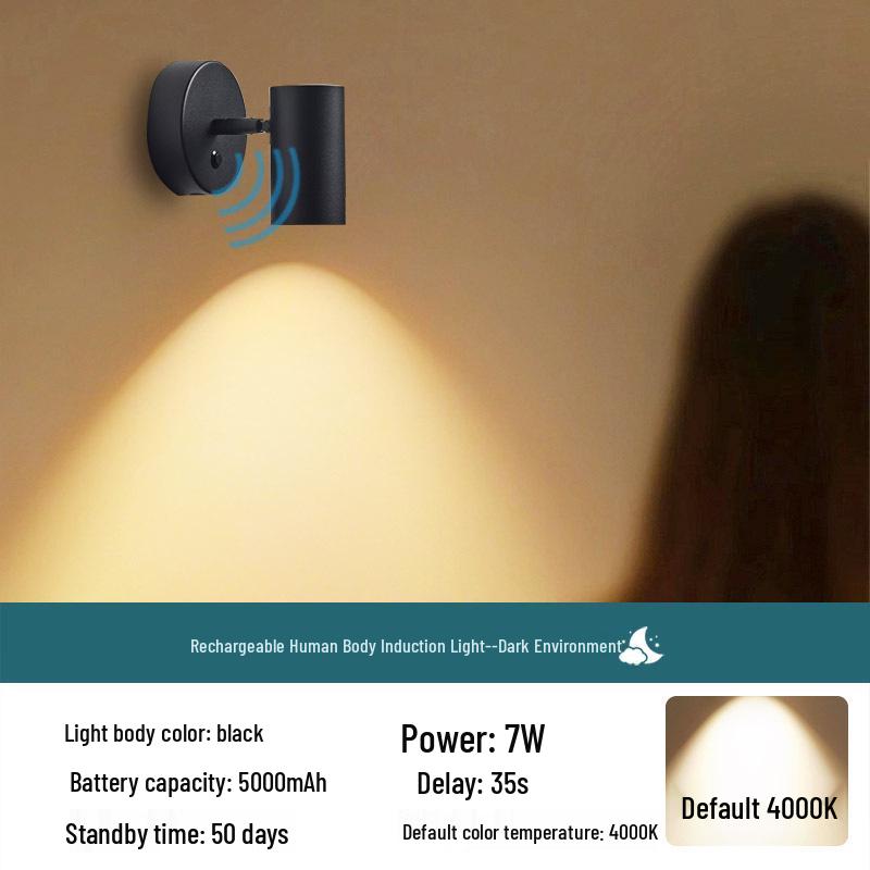 Rechargeable Motion-Activated Voice-Control Wall Spotlight