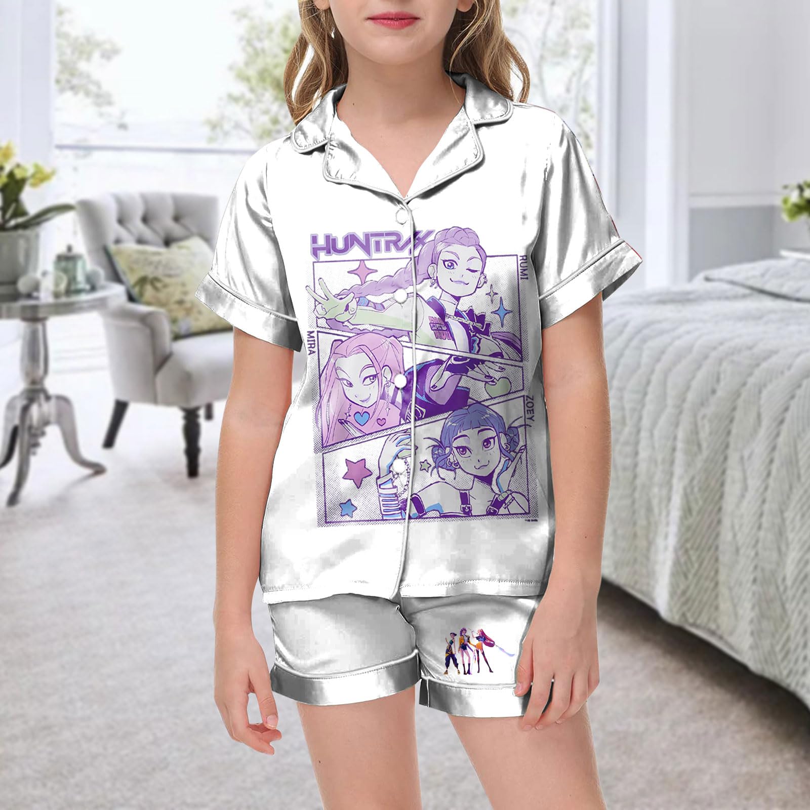 

Детская домашняя одежда Пижамный комплект Топ с коротким рукавом Шорты Комплект из двух предметов Верхняя одежда Игровой кардиган Одежда 150 белый