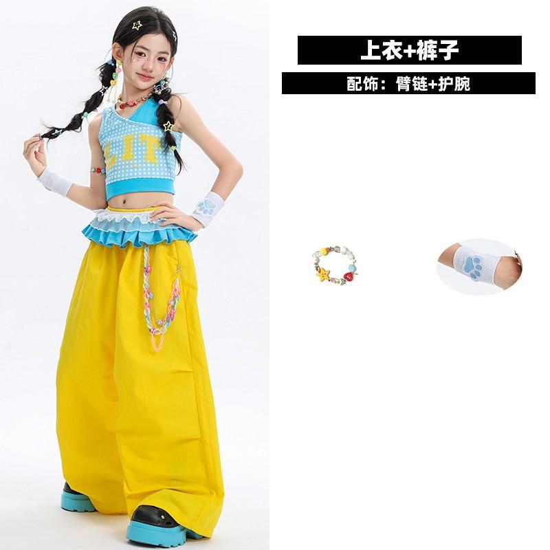 Mädchen Jazz Dance Outfit Kinder Hip Hop Bühnenauftritt Set Trendige Tanzkleidung