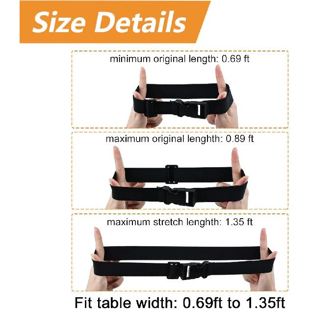 MOROBOR Tablecloth Strap Band, 2pcs Table Bungees To Hold Down Table Cloth Adjustable Table Cover Sheet Straps Elastic Fastener Gripper Strap for