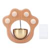 Cat Paw Shopkeeper Bell Wooden Door Chime with Brass Bell Magnetic Installation for Home Office Cabin Tent Wood Color