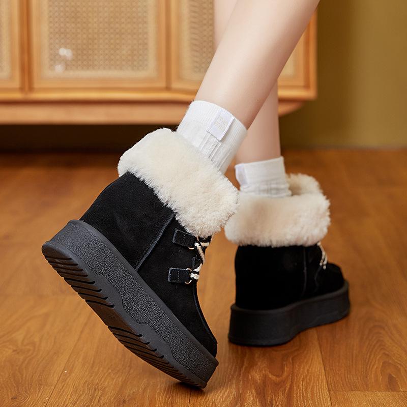 Snow Boots Increase In Height In Autumn and Winter New Platform Casual Shoes Ins Trendy Small Velvet Cotton Shoes A