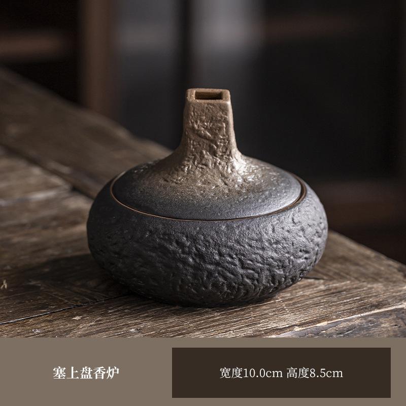 Keramik Halter Brenner Handgefertigter Räucherkegel Ascheauffangschale Räucherschale für Meditation Yoga Heimdekoration Räucherstäbchenhalter