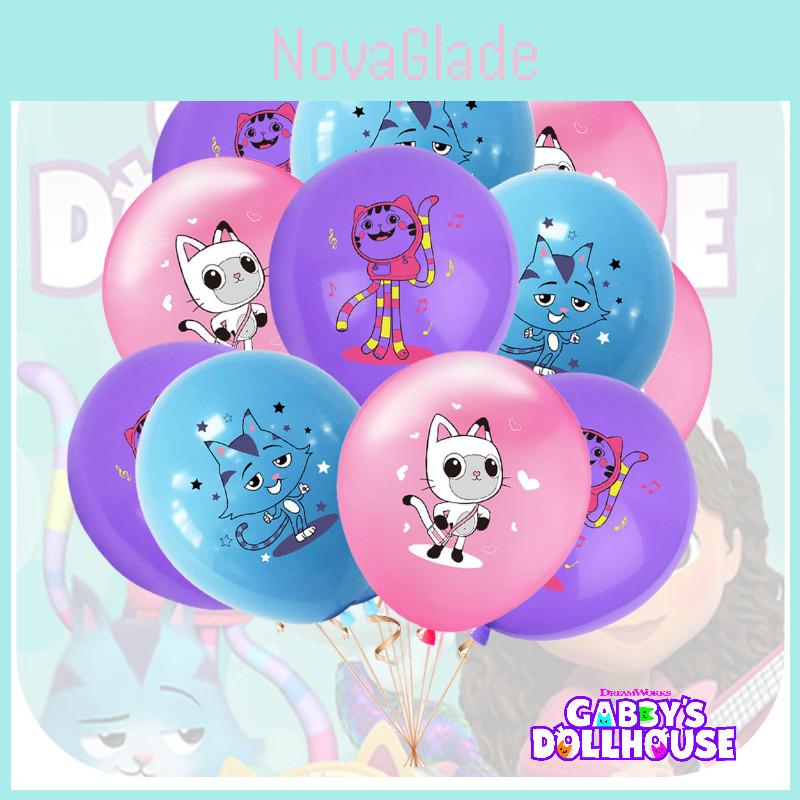 Gabby Dollhouse Themed Party Balloons 12 Inch Latex Balloons Assorted Colors With Logo Printing