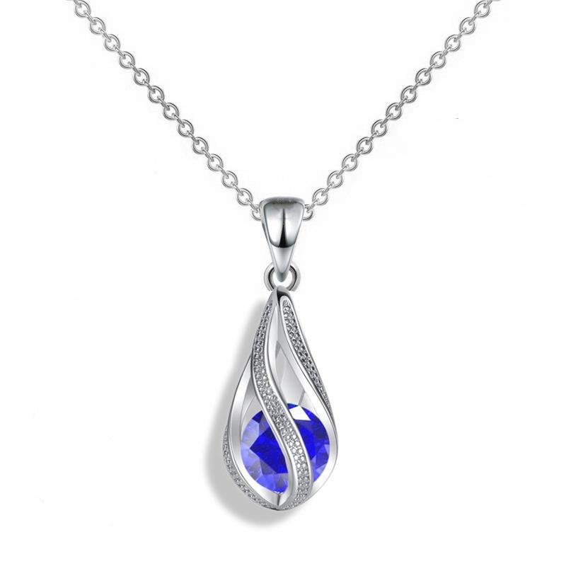 Elegant Rotating Water Drop Necklace for Women with Sparkling Rhinestones