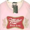 unused ON BOARD Miller Beer Print Short sleeve T-shirt LL pink Men's Used