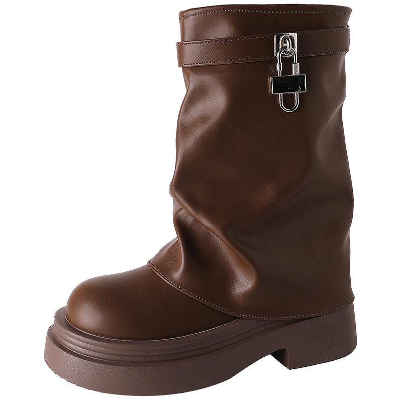 Fashion Short Boots Women's 2025 Autumn New Outer Wear Trend Retro Fashion Popular Thick-soled Maillard Summer Boots