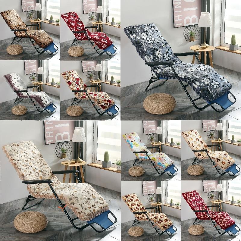 Flanell Waschbares Liegestuhlkissen Dick Gepolstert Blumendruck Liegematte Terrasse