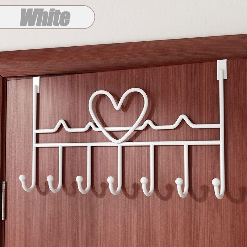 

Heart-Shaped Door Behind Hook Storage Wall Hanging Clothes Hanger Hook Punch-free Hanger Bedroom Organizer Storage Accessories 41x21.5cm білий