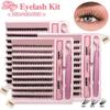 DIY Lashes Extension Kit Eyelashes 200 PCS Clusters Lash Bond and Seal Makeup Tools for Gluing Lashes Gluing Glue Accessories