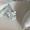 Summer Sweet Blue Gradient Flower Zircon Open Rings For Women Fashion New Jewelry Gift Party Birthday Wholesale anillos