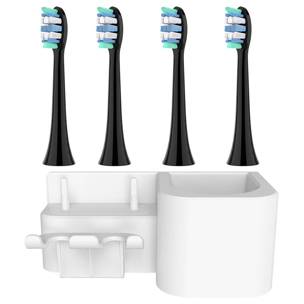 

4 Pack Replacement Brush Heads and Self Adhesive Toothbrush Holder Stand, Compatible with Philips Sonicare Electric Toothbrushes