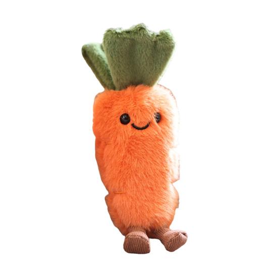 Cute Carrot Vegetable Plush Keychain Small Stuffed Pendant for Bag