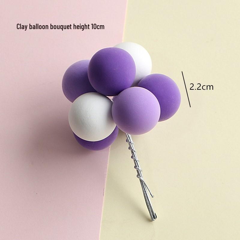 Multicolor Macaron Balloons Cake Toppers - Polymer Clay Foam for Kids' Birthday Decorations