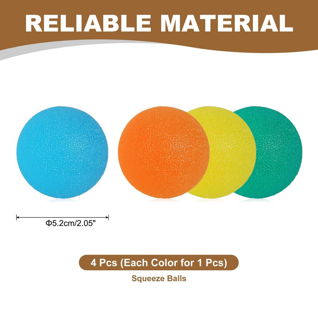 PATIKIL Hand Exercise Set of Stress Balls for Grip Strengthening and Finger Multicolor Balls, 4, Training,