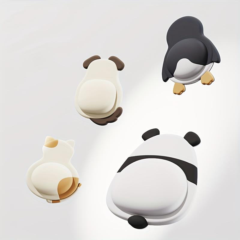 4pcs Cartoon Cute Pet Anti-Collision Pad PU Soft Door Sticker Refrigerator Door Back Wall Sticker Household Door Handle Protector