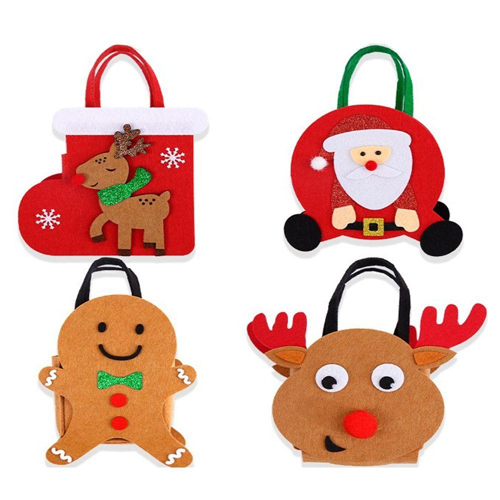 Decorative Hanging Ornaments Christmas Bag Handheld Portable Exquisite Craftsmanship Cartoon Deer Candy Bag Creative Design