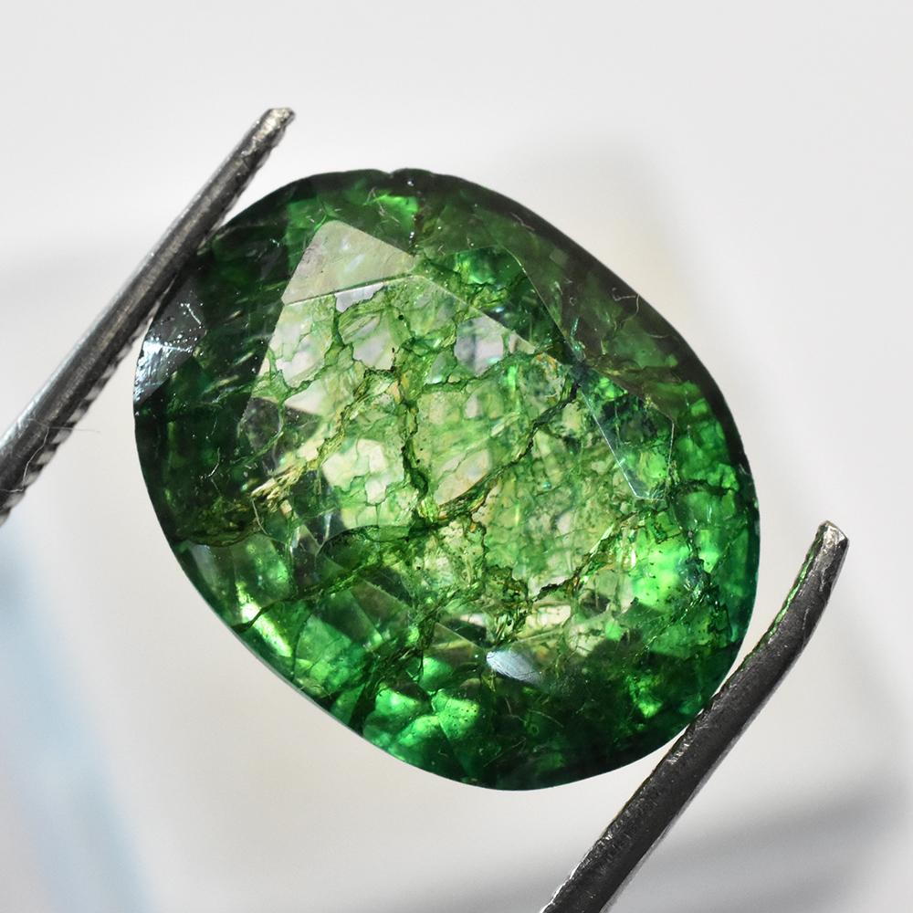 Natural Green Emerald Loose Gemstone 10.75 ct Oval Cut for Jewelry Making and Gem Collections