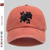 pc Elegant Black Rose Pattern Printed Baseball Cap Truck Driver Papa Hat Comfortable Lightweight Headwear Adjustable Closure