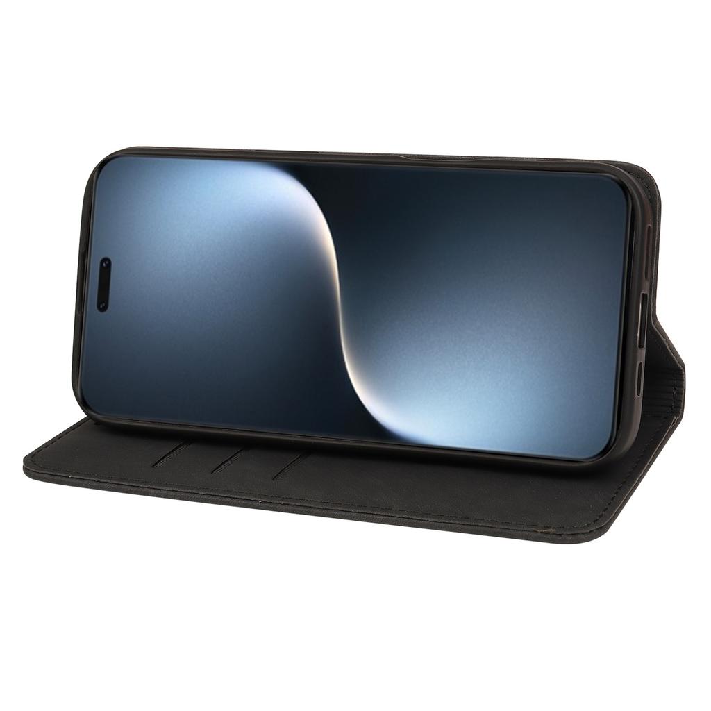 For Honor Magic7 Pro 5G Case Strong Magnetic Leather Wallet Phone Cover with Striped Texture