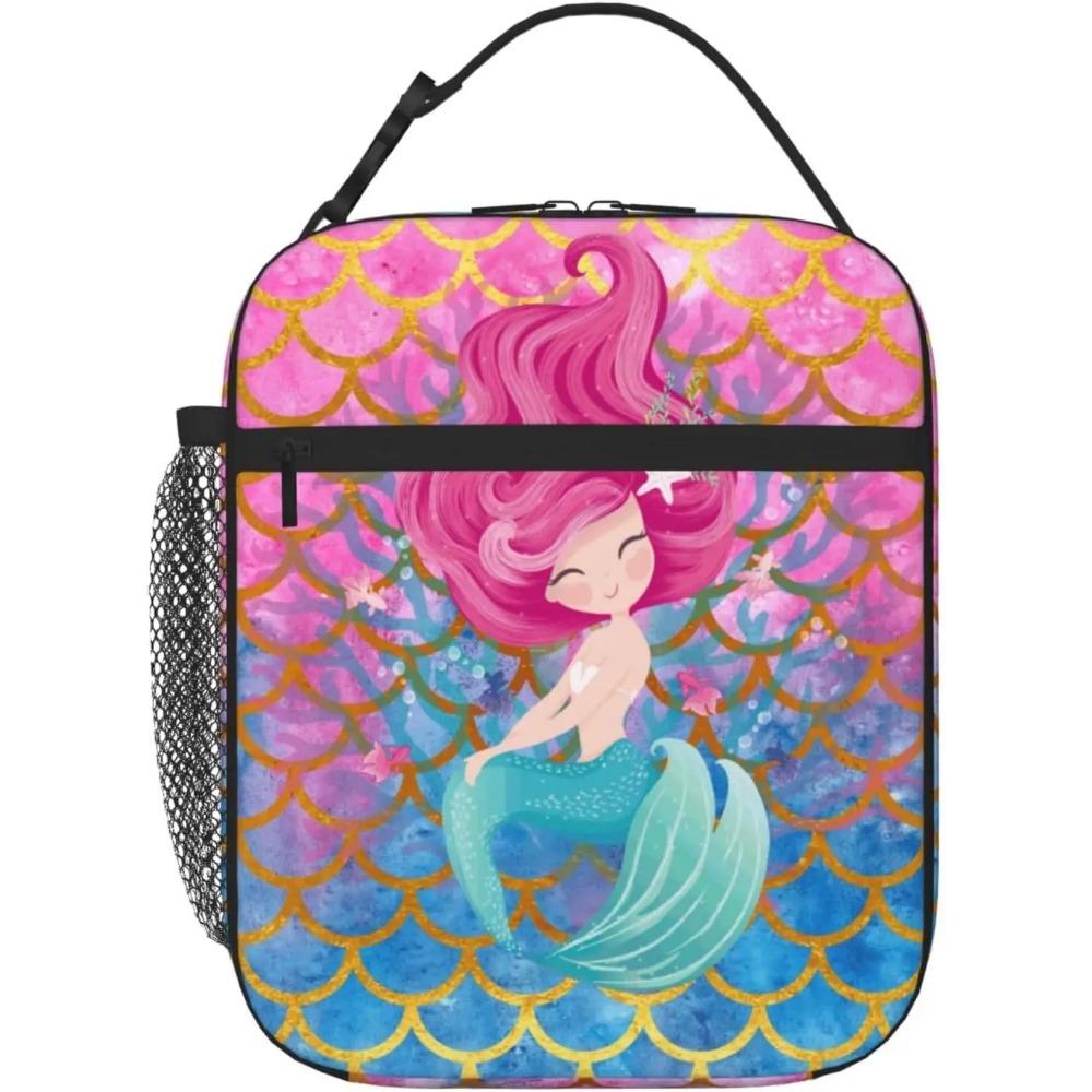 Motorcross American Flag Lunch Bag for Mens Womens Insulated Reusable Lunch Box with Adjustable Shoulder Strap