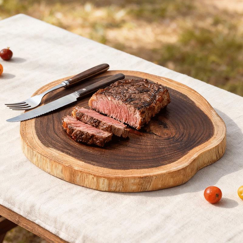 High-End Irregular Acacia Wood Cutting Board & Platter for Camping and Picnics