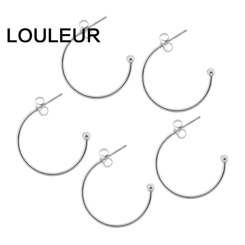 

6pcs Stainless Steel C-shaped Ear Hook Earring Pendant Earrings Accessories Ear Pin DIY Handmade Earring Jewelry Making Findings Out diameter 15mm