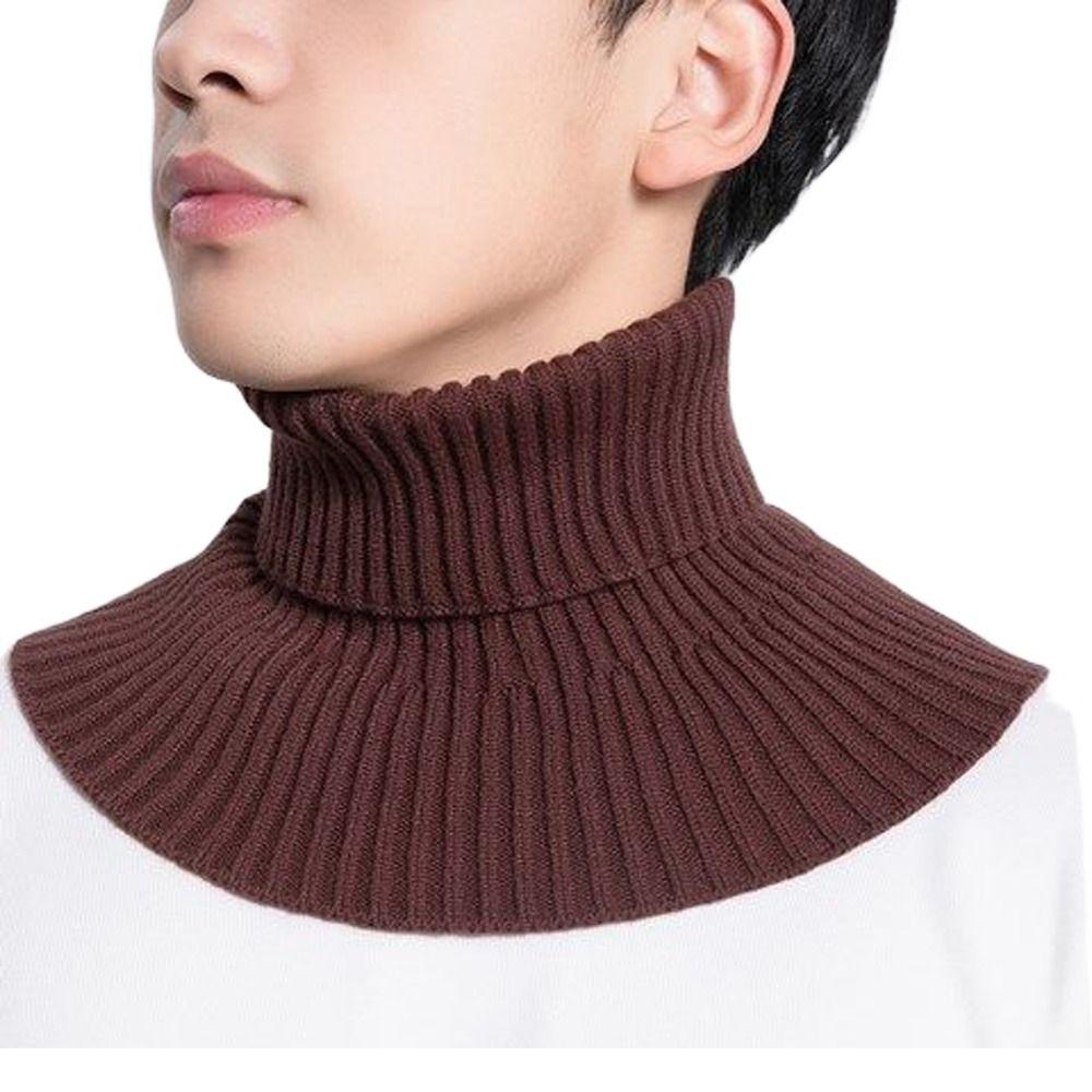 

Solid Color Neck Sleeve Scarf Men Fake Collar Scarf Knitted False Collar Scarf Apparel Accessories