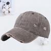 Hole Washed Cotton Baseball Cap Men's Old Visor Hat Retro Soft Top Cap