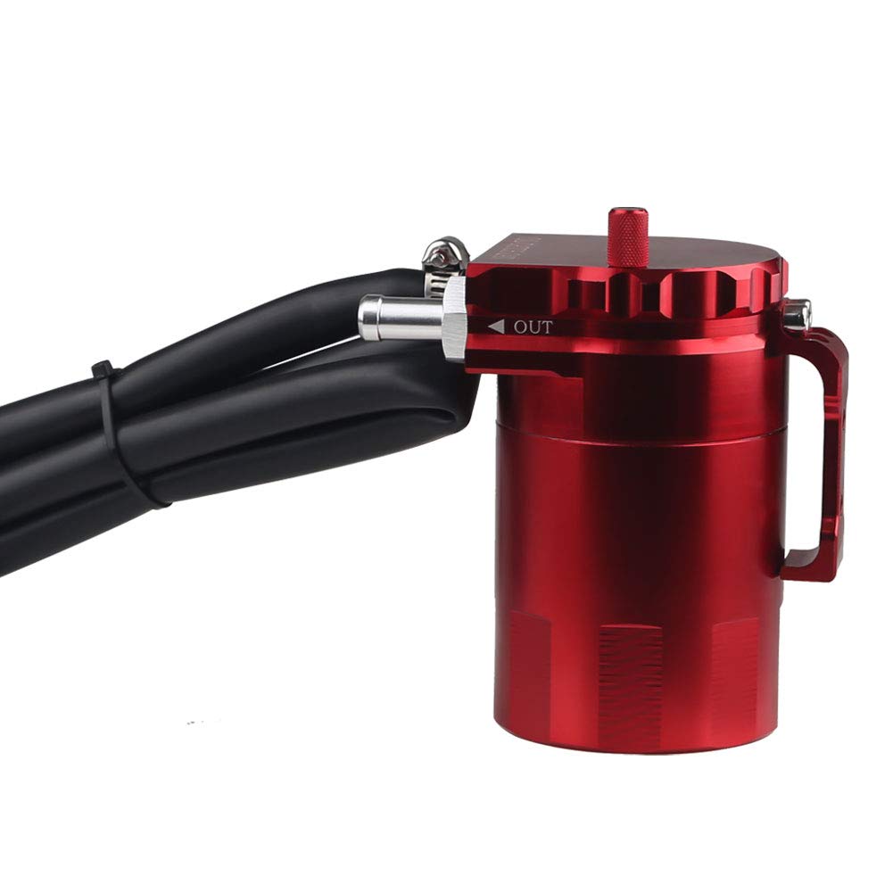 10.1 Fl Oz (300 Ml) Catch Tank, Cylindrical Type, Aluminum, Hose Included, Red