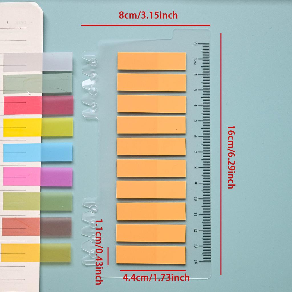 200-3200Sheets Waterproof Sticky Notes, Monochromatic, Plastic Memo Pad with Ruler for School, Office, Student Stationery