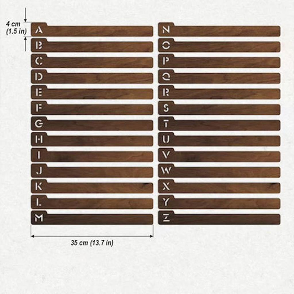 26 Stück Vinyl-Schallplatten-Trenner, alphabetischer Organizer, einfach zu verwendender hölzerner Alphabet-Trenner