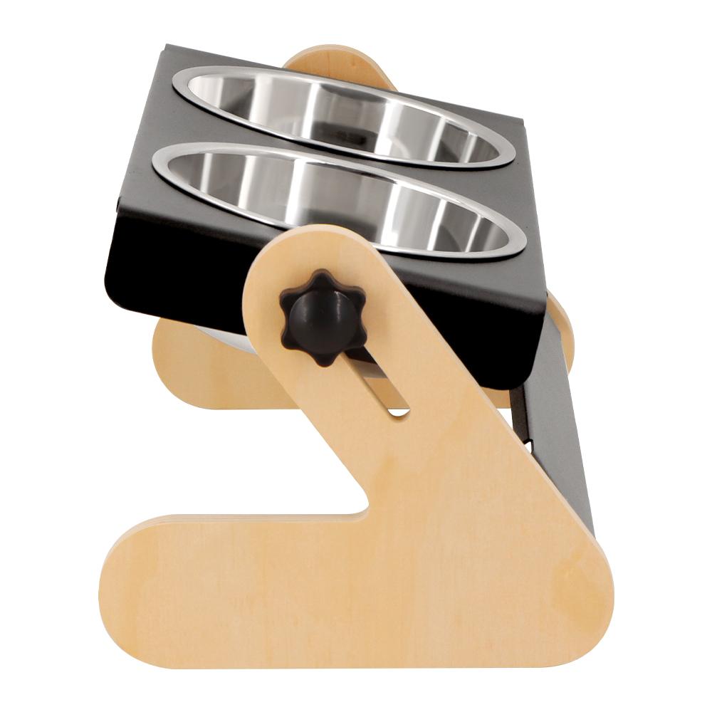 Raised Cat Bowls Pet Feeder 2-in-1 Double Stainless Steel Bowls Tilted and Rotatable Design for Cats Puppies Small Dogs Supplies