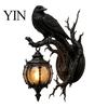 Decorative Resin Sconces for Indoor Wall Vintage Crow On Branch Lamp, Gothic Dragon Sconce Durable Art Garden Windowsill Living Room Bedroom, Fantasy
