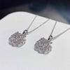 Women Sparkling Floral Pendant Necklace with Layered Flower Design Elegant Statement Jewelry for Daily Wear and Special Occasions